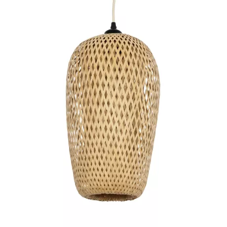 GLOBOSTAR® SAN TROPEZ  Boho Κρεμαστό Φωτιστικό Οροφής με Ντουί 1 x E27 AC 220-240V IP20 - Μπεζ - Μ23 x Π23 x Υ42cm