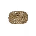 GLOBOSTAR® SAND  Boho Κρεμαστό Φωτιστικό Οροφής με Ντουί 1 x E27 AC 220-240V IP20 - Καφέ - Μ30 x Π30 x Υ18cm