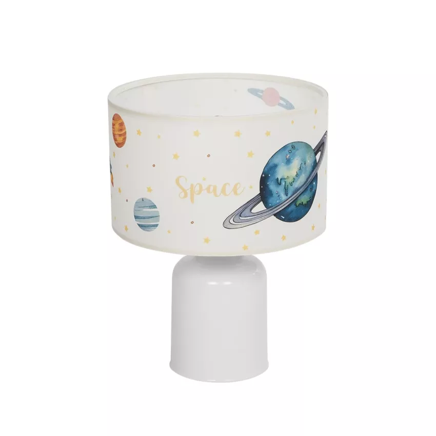 GLOBOSTAR® SATURN  Παιδικό Επιτραπέζιο Φωτιστικό Πορτατίφ με Ντουί 1 x E27 AC 220-240V IP20 - Πολύχρωμο - Μ24 x Π24 x Υ32cm