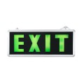 GLOBOSTAR® SENSATI  Διακοσμητικό Φωτιστικό Τοίχου Ένδειξης / Σήμανσης "EXIT" LED 1W 40lm 90° AC 220-240V με Επαναφορτιζόμενη Μπαταρία Li-ion 3.7V 350mAh IP20 Πράσινο - SMD2835 Sanan Chip - Νίκελ Βούρτσας & Μαύρο - Μ35 x Π14 x Υ3.3cm