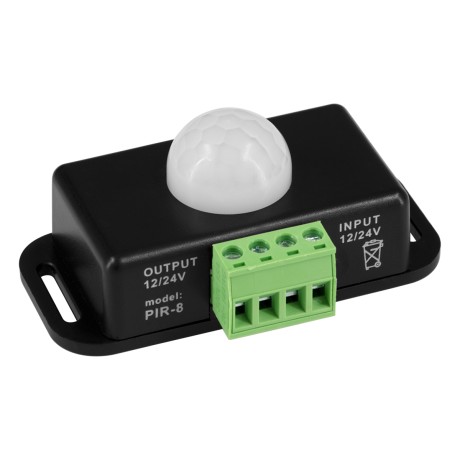 GLOBOSTAR® SENSORE  Ανιχνευτής PIR / Αισθητήρας Κίνησης 180° DC 12-24V 6A 144W Max IP20 - Μ7.6 x Π4.5 x Υ3.3cm