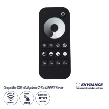 GLOBOSTAR® SKYDANCE-RT1  RF Ασύρματο Χειριστήριο Αφής 1 Group για όλα τα Μονόχρωμα SKYDANCE Controller - DC 3V 2 x AAA IP20 - RF2.4Ghz - Μ12.2 x Π5.3 x Υ1.7cm