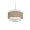 GLOBOSTAR® SOHO  Μοντέρνο Κρεμαστό Φωτιστικό Οροφής με Ντουί 1 x E27 AC 220-240V IP20 - Καφέ & Μπεζ - Μ30 x Π30 x Υ20cm
