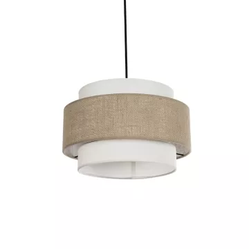 GLOBOSTAR® SOHO  Μοντέρνο Κρεμαστό Φωτιστικό Οροφής με Ντουί 1 x E27 AC 220-240V IP20 - Καφέ & Μπεζ - Μ30 x Π30 x Υ20cm