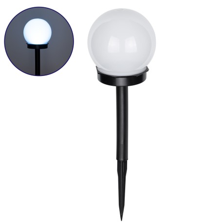 GLOBOSTAR® SOLARGLOBE  Διακοσμητικό Φωτιστικό Κήπου LED 1W 50lm 240° DC 5V με Φωτοβολταϊκό Panel 5V 0.1W & Επαναφορτιζόμενη Μπαταρία Li-ion 3.2V 300mAh Αδιάβροχο IP65 Ψυχρό Λευκό 6000K - Μ10 x Π10 x Υ33cm