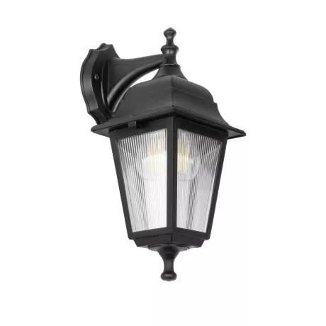 GLOBOSTAR® SOLME  Vintage Φωτιστικό Τοίχου - Απλίκα με Ντουί 1 x E27 AC 220-240V IP44 - Μαύρο - Μ15 x Π20 x Υ35cm