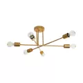 GLOBOSTAR® SPIDI  Μοντέρνο Φωτιστικό Οροφής με Ντουί 6 x E27 AC 220-240V IP20 - Χρυσό - Μ61 x Π61 x Υ25cm