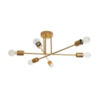 GLOBOSTAR® SPIDI  Μοντέρνο Φωτιστικό Οροφής με Ντουί 6 x E27 AC 220-240V IP20 - Χρυσό - Μ61 x Π61 x Υ25cm