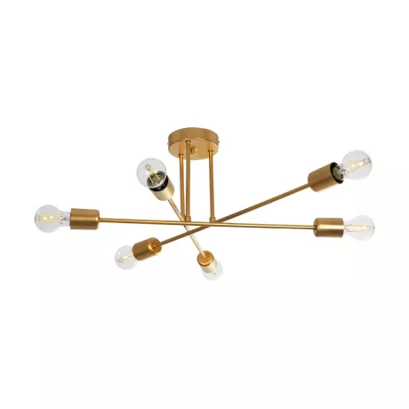 GLOBOSTAR® SPIDI  Μοντέρνο Φωτιστικό Οροφής με Ντουί 6 x E27 AC 220-240V IP20 - Χρυσό - Μ61 x Π61 x Υ25cm