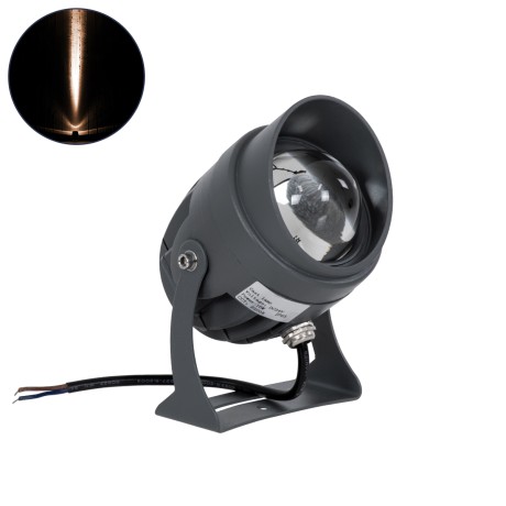 GLOBOSTAR® SPOTXENIA  Αρχιτεκτονικό Σποτ Φωτισμου με Αντιθαμβωτική Γρίλια LED 16W 1680lm 3° DC 24V Αδιάβροχο IP65 Ultra Θερμό Λευκό 2200K Dimmable - Bridgelux COB Chip - Γκρι Ανθρακί Ματ - Μ9 x Π9 x Υ12cm