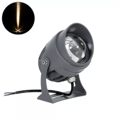 GLOBOSTAR® SPOTXENIA  Αρχιτεκτονικό Σποτ Φωτισμου με Αντιθαμβωτική Γρίλια LED 16W 1760lm 3° DC 24V Αδιάβροχο IP65 Θερμό Λευκό 2700K Dimmable - Bridgelux COB Chip - Γκρι Ανθρακί - Μ9 x Π9 x Υ12cm