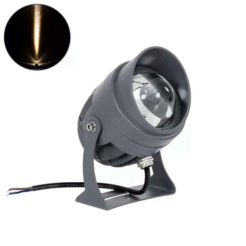 GLOBOSTAR® SPOTXENIA  Αρχιτεκτονικό Σποτ Φωτισμου με Αντιθαμβωτική Γρίλια LED 16W 1760lm 3° DC 24V Αδιάβροχο IP65 Θερμό Λευκό 2700K Dimmable - Bridgelux COB Chip - Γκρι Ανθρακί - Μ9 x Π9 x Υ12cm
