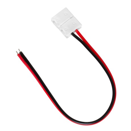 GLOBOSTAR® STRIPCON  Ταχυσύνδεσμος για Μονόχρωμη Ταινία LED 8mm σε 2 Καλώδια IP20 - Λευκό - Μ16 x Π1.2 x Υ0.3cm