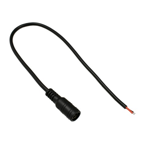 GLOBOSTAR® STRIPDC  Ταχυσύνδεσμος DC Jack 5.5x2.1mm Θηλυκός για Ταινία LED IP20 - Μαύρο - Μ30 x Π2.1 x Υ2.1cm