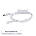 GLOBOSTAR® STRIPDC  Ταχυσύνδεσμος DC Jack 5.5x2.1mm Θηλυκός σε Αρσενικό με Διακόπτη On/Off IP20 - Λευκό - Μ185 x Π1.9 x Υ1.5cm