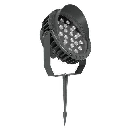 GLOBOSTAR® TREEVINA  Φωτιστικό Σποτ με Αντιθαμβωτική Γρίλια για Φυτά - Δέντρα με Βάση Κήπου / Καρφωτό LED 24W 2040lm 10° DC 24V Αδιάβροχο IP65 Ultra Θερμό Λευκό 2200K Dimmable - Bridgelux SMD Chip - Γκρι Ανθρακί - Μ21.5 x Π18.3 x Υ14cm