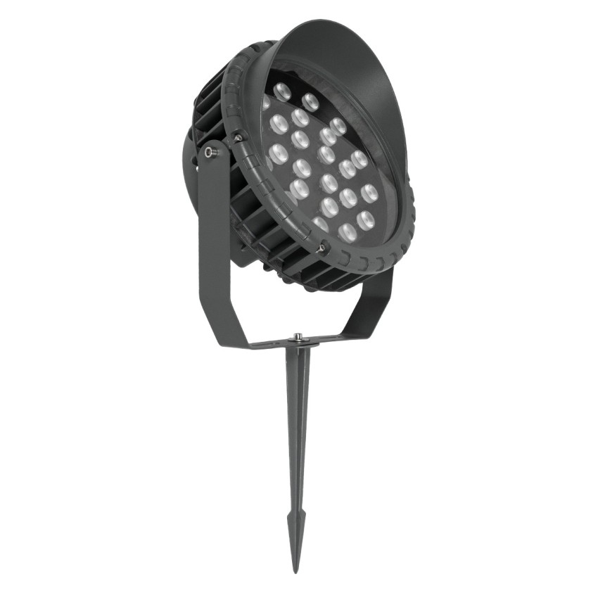 GLOBOSTAR® TREEVINA  Φωτιστικό Σποτ με Αντιθαμβωτική Γρίλια για Φυτά - Δέντρα με Βάση Κήπου / Καρφωτό LED 24W 2040lm 10° DC 24V Αδιάβροχο IP65 Ultra Θερμό Λευκό 2200K Dimmable - Bridgelux SMD Chip - Γκρι Ανθρακί - Μ21.5 x Π18.3 x Υ14cm
