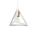 GLOBOSTAR® TRIANGLE  Μοντέρνο Κρεμαστό Φωτιστικό Οροφής με Ντουί 1 x E27 AC 220-240V IP20 - Λευκό & Χάλκινο - Μ24 x Π24 x Υ22cm