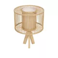 GLOBOSTAR® TULUM  Boho Επιτραπέζιο Φωτιστικό Πορτατίφ με Ντουί 1 x E27 AC 220-240V IP20 - Μπεζ - Μ30 x Π30 x Υ40cm