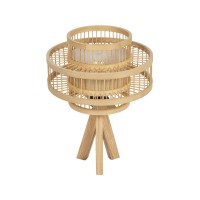 GLOBOSTAR® TULUM  Boho Επιτραπέζιο Φωτιστικό Πορτατίφ με Ντουί 1 x E27 AC 220-240V IP20 - Μπεζ - Μ30 x Π30 x Υ41cm