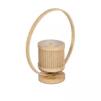 GLOBOSTAR® TULUMKO  Boho Επιτραπέζιο Φωτιστικό Πορτατίφ με Ντουί 1 x E27 AC 220-240V IP20 - Μπεζ - Μ30 x Π12 x Υ32cm