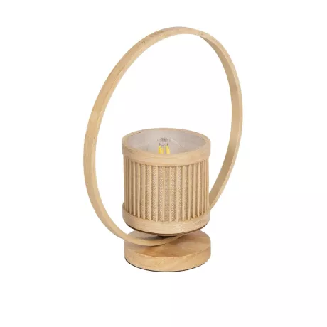 GLOBOSTAR® TULUMKO  Boho Επιτραπέζιο Φωτιστικό Πορτατίφ με Ντουί 1 x E27 AC 220-240V IP20 - Μπεζ - Μ30 x Π12 x Υ32cm