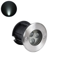 GLOBOSTAR® UNDERWATERHUNI  Υποβρύχιο Χωνευτό Σποτ για Σιντριβάνια/Πισίνες LED 3W 300lm 30° DC 24V Αδιάβροχο IP68 Ψυχρό Λευκό 6000K Dimmable - Bridgelux SMD Chip - Ανοξείδωτο Ατσάλι SS304 - Μ10 x Π10 x Υ7.5cm / Q9.5cm