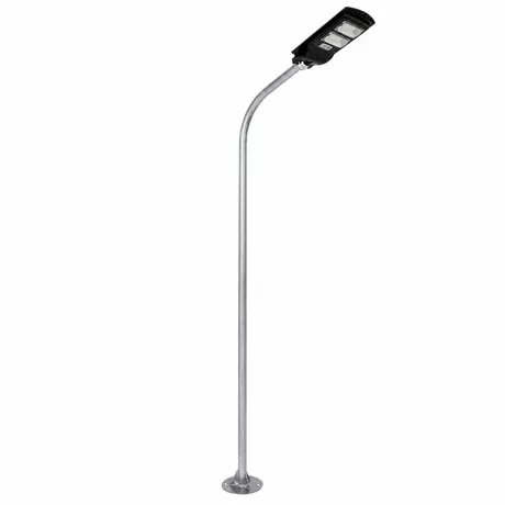 GLOBOSTAR® URBANO-280  Μεταλλικός Γαλβανισμένος Στύλος Φωτισμού για Φωτοβολταϊκό Φωτιστικό Δρόμου Εξωτερικού Χώρου - Ασημί Γαλβανιζέ - Μ84 x Π25 x Υ280cm