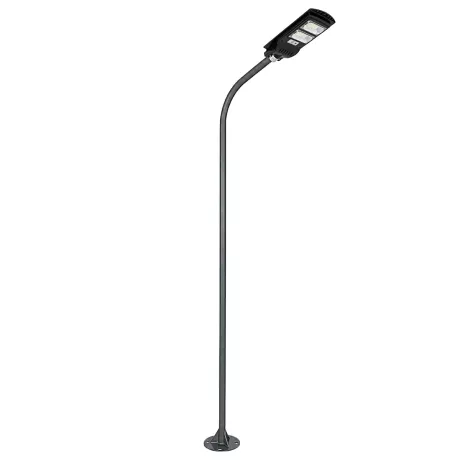 GLOBOSTAR® URBANO-280  Μεταλλικός Γαλβανισμένος Στύλος Φωτισμού για Φωτοβολταϊκό Φωτιστικό Δρόμου Εξωτερικού Χώρου - RAL 7016 Γκρι Ανθρακί - Μ84 x Π25 x Υ280cm