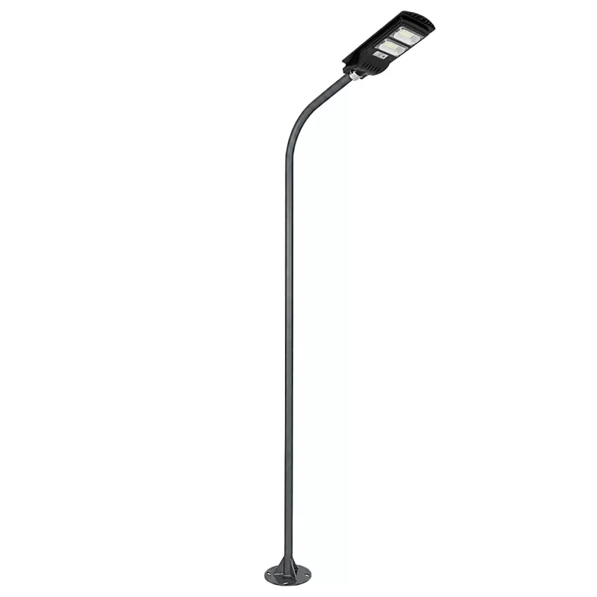 GLOBOSTAR® URBANO-280  Μεταλλικός Γαλβανισμένος Στύλος Φωτισμού για Φωτοβολταϊκό Φωτιστικό Δρόμου Εξωτερικού Χώρου - RAL 7016 Γκρι Ανθρακί - Μ84 x Π25 x Υ280cm