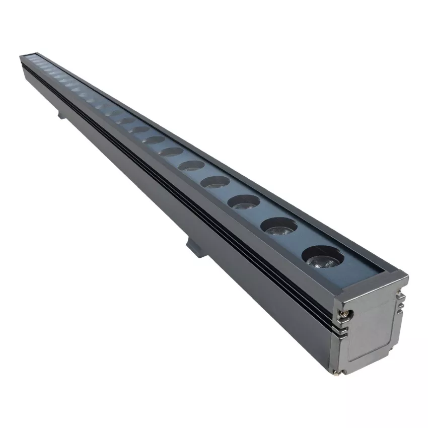 GLOBOSTAR® WASHERMARGO  Μπάρα Φωτισμού Wall Washer LED 24W 2040lm 30° DC 24V Αδιάβροχο IP66 Ροζ Dimmable - Bridgelux SMD Chip - Γκρι Ανθρακί - Μ100 x Π4 x Υ5cm