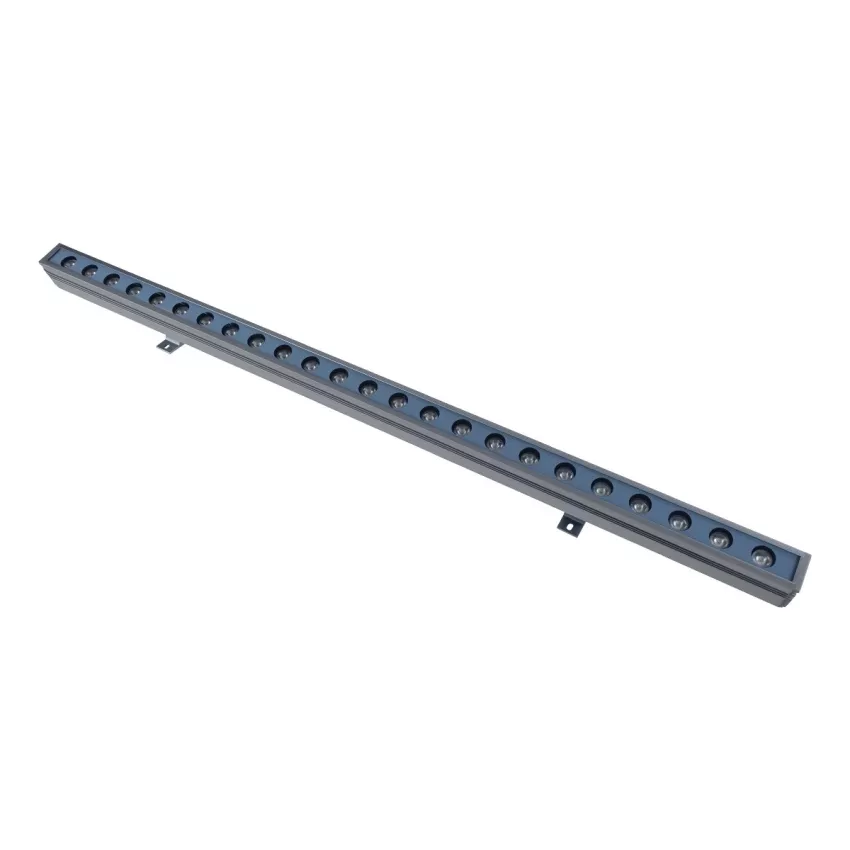 GLOBOSTAR® WASHERMARGO  Μπάρα Φωτισμού Wall Washer LED 24W 2760lm 30° DC 24V Αδιάβροχο IP65 Φυσικό Λευκό 4500K Dimmable - Bridgelux SMD Chip - Γκρι Ανθρακί Ματ - Μ100 x Π4 x Υ5cm