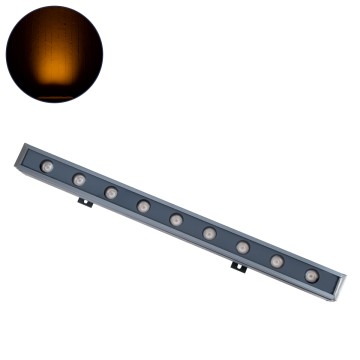 GLOBOSTAR® WASHERMARGO  Μπάρα Φωτισμού Wall Washer LED 9W 945lm 30° DC 24V Αδιάβροχο IP65 Ultra Θερμό Λευκό 2200K Dimmable - Bridgelux SMD Chip - Γκρι Ανθρακί - Μ50 x Π4 x Υ5cm