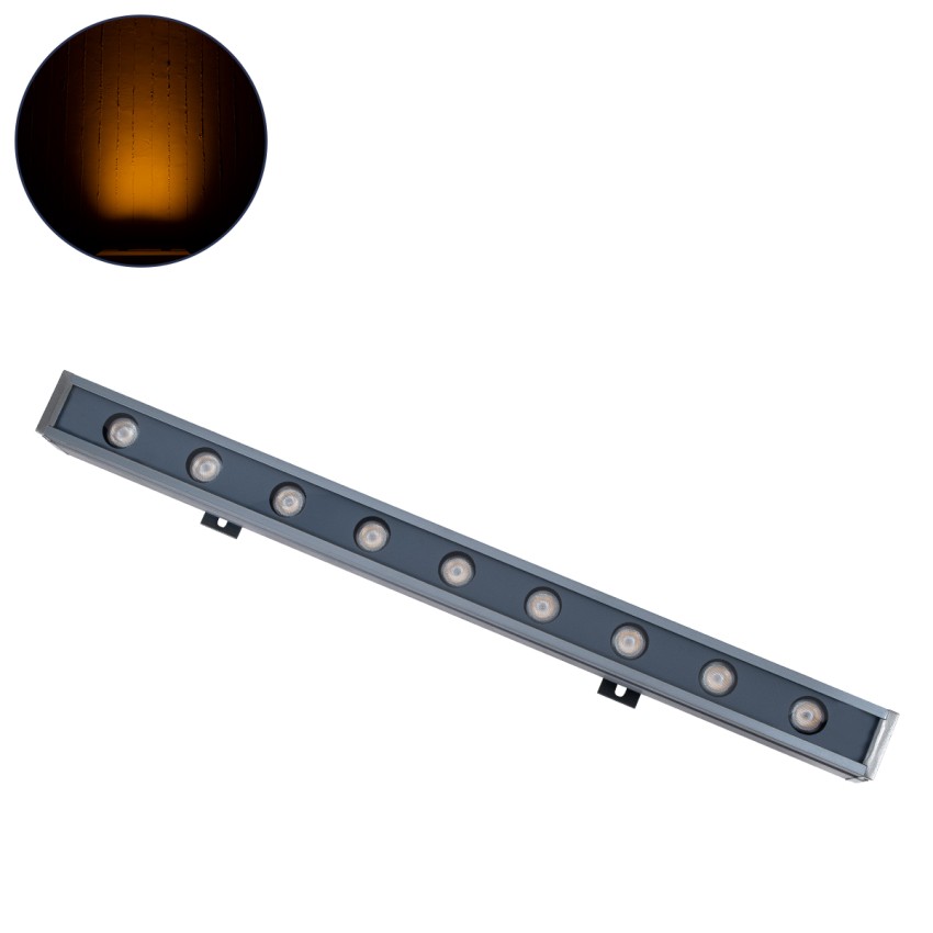GLOBOSTAR® WASHERMARGO  Μπάρα Φωτισμού Wall Washer LED 9W 945lm 30° DC 24V Αδιάβροχο IP65 Ultra Θερμό Λευκό 2200K Dimmable - Bridgelux SMD Chip - Γκρι Ανθρακί - Μ50 x Π4 x Υ5cm