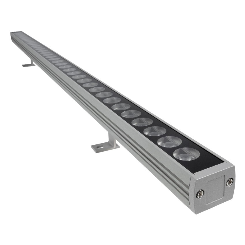 GLOBOSTAR® WASHERPANDA  Μπάρα Φωτισμού Wall Washer LED 36W 4140lm 15° DC 24V Αδιάβροχο IP67 Φυσικό Λευκό 4500K Dimmable - Bridgelux SMD Chip - Γκρι Ανθρακί - Μ100 x Π4 x Υ3cm