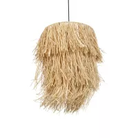 GLOBOSTAR® WEG  Boho Κρεμαστό Φωτιστικό Οροφής με Ντουί 1 x E27 AC 220-240V IP20 - Μπεζ - M45 x Π45 x Υ53cm