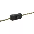GLOBOSTAR® WHIP  Μοντέρνο DIY Φωτιστικό με Πλεκτό Καλώδιο, Ντουί 1 x E27, Διακόπτη On/Off & Πρίζα AC 220-240V IP20 - Χακί & Μαύρο - Μ150 x Π5.8 x Υ5.8cm