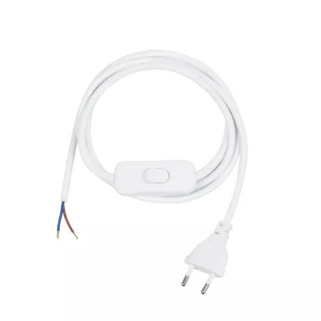 GLOBOSTAR® WHIP  Μοντέρνο DIY Υφασμάτινο Καλώδιο με Διακόπτη On/Off AC 220-240V IP20 - Λευκό - Μ140 x Π2.7 x Υ1.9cm