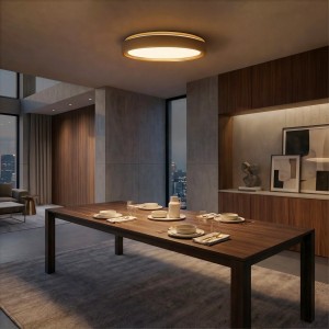 kelvo® BARCHETTA  Φωτιστικό Οροφής LED 72W 7200lm 120° AC 220-240V IP20 Ρυθμιζόμενο Λευκό CCT με Χειριστήριο από 2700K έως 6000K Dimmable - Lumileds SMD Chip - Λευκό & Σαμπανιζέ Χρυσό Ματ - Μ48 x Π48 x Υ8.2cm