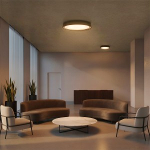 kelvo® BARCHETTA  Φωτιστικό Οροφής LED 72W 7200lm 120° AC 220-240V IP20 Ρυθμιζόμενο Λευκό CCT με Χειριστήριο από 2700K έως 6000K Dimmable - Lumileds SMD Chip - Μαύρο Ματ - Μ48 x Π48 x Υ8.2cm