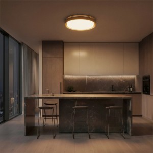 kelvo® BARCHETTA  Φωτιστικό Οροφής LED 72W 7200lm 120° AC 220-240V IP20 Ρυθμιζόμενο Λευκό CCT με Χειριστήριο από 2700K έως 6000K Dimmable - Lumileds SMD Chip - Σαμπανιζέ Χρυσό Ματ - Μ48 x Π48 x Υ8.2cm