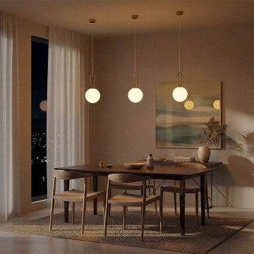 kelvo® BELLISSIMO  Κρεμαστό Φωτιστικό Οροφής για Λάμπα με Ντουί E27 AC 220-240V IP20 - Χρυσό Βούρτσας Πλατίνα & Λευκό - Μ20 x Π20 x Υ42cm