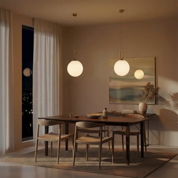 kelvo® BELLISSIMO  Κρεμαστό Φωτιστικό Οροφής για Λάμπα με Ντουί E27 AC 220-240V IP20 - Χρυσό Βούρτσας Πλατίνα & Λευκό - Μ30 x Π30 x Υ52cm