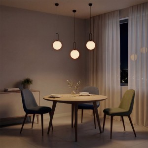 kelvo® BELLISSIMO  Κρεμαστό Φωτιστικό Οροφής για Λάμπα με Ντουί E27 AC 220-240V IP20 - Μαύρο Ματ & Λευκό - Μ20 x Π20 x Υ42cm