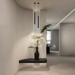 kelvo® CANAL  Κρεμαστό Φωτιστικό Οροφής LED 7W 700lm 36° AC 220-240V IP20 Θερμό Λευκό 2700K - Bridgelux COB Chip & TÜV SÜD Driver - Μαύρο Ματ - Μ4 x Π4 x Υ80cm