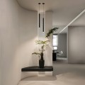kelvo® CANAL  Κρεμαστό Φωτιστικό Οροφής LED 7W 700lm 36° AC 220-240V IP20 Θερμό Λευκό 2700K - Bridgelux COB Chip & TÜV SÜD Driver - Μαύρο Ματ - Μ4 x Π4 x Υ80cm