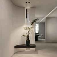 kelvo® CANAL  Κρεμαστό Φωτιστικό Οροφής LED 7W 700lm 36° AC 220-240V IP20 Θερμό Λευκό 2700K - Bridgelux COB Chip & TÜV SÜD Driver - Μαύρο Ματ - Μ4 x Π4 x Υ80cm
