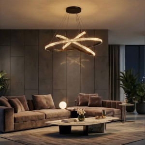 kelvo® DIAMOND KLV-101-0139-V2 Κρεμαστό Φωτιστικό Οροφής LED 120W 12000lm 180° AC 220-240V IP20 Ρυθμιζόμενο Λευκό CCT με Χειριστήριο από 2700K έως 6000K Dimmable - Lumileds SMD Chip - Μαύρο Ματ - Μ80 x Π80 x Υ80cm