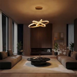 kelvo® DIAMOND  Κρεμαστό Φωτιστικό Οροφής LED 100W 10000lm 180° AC 220-240V IP20 Ρυθμιζόμενο Λευκό CCT με Χειριστήριο από 2700K έως 6000K Dimmable - Lumileds SMD Chip - Χρυσό Πλατίνα - Μ60 x Π60 x Υ60cm