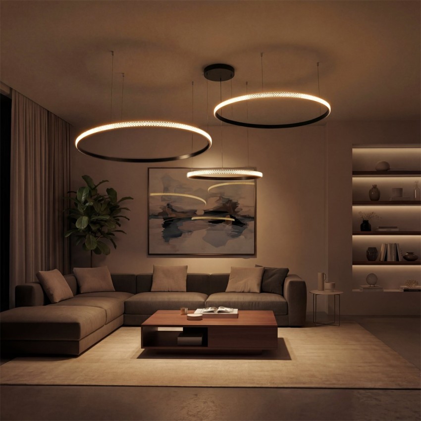 kelvo® DIAMOND  Κρεμαστό Φωτιστικό Οροφής LED 150W 15000lm 180° AC 220-240V IP20 Ρυθμιζόμενο Λευκό CCT με Χειριστήριο από 2700K έως 6000K Dimmable - Lumileds SMD Chip - Μαύρο Ματ - Μ170 x Π170 x Υ60cm